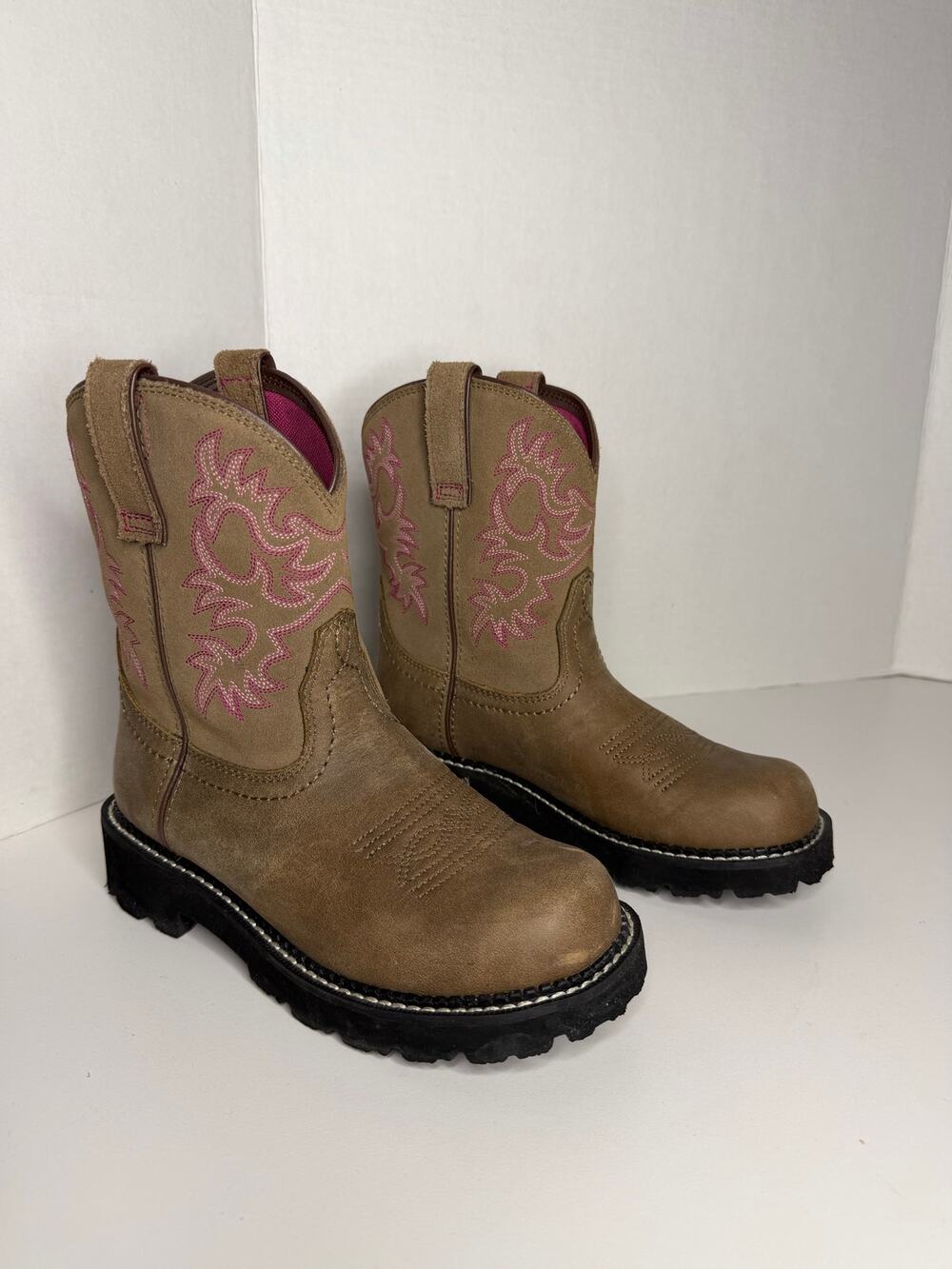Ariat Womens 6.5 Fatbaby Boots Pink Brown